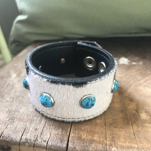 Hair on Hide Belt cuff bracelet